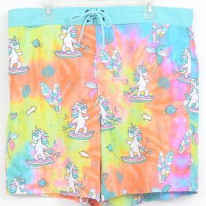 Top Drawer Unicorn Rainbow Board Beach Swim Trunk Shorts XL
